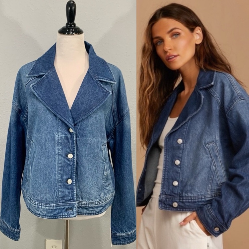 NWT We the Free by Free People Gemini Wash Denim Jacket